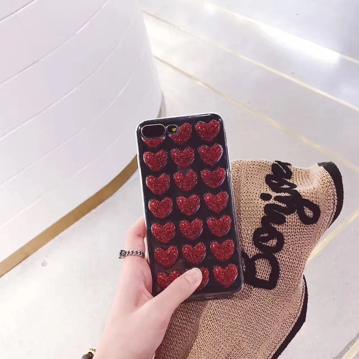 Caseme милые Карамельный цвет 3D сердце любовь чехол для телефона iPhone 7 Plus 10 X