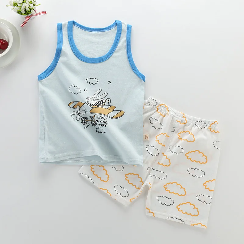 Fashion Kids Baby T shirt Tops Shorts Pants 2PCS Casual Outfit Clothes O-Neck Vest and Boy Girl clothes | Детская одежда и обувь