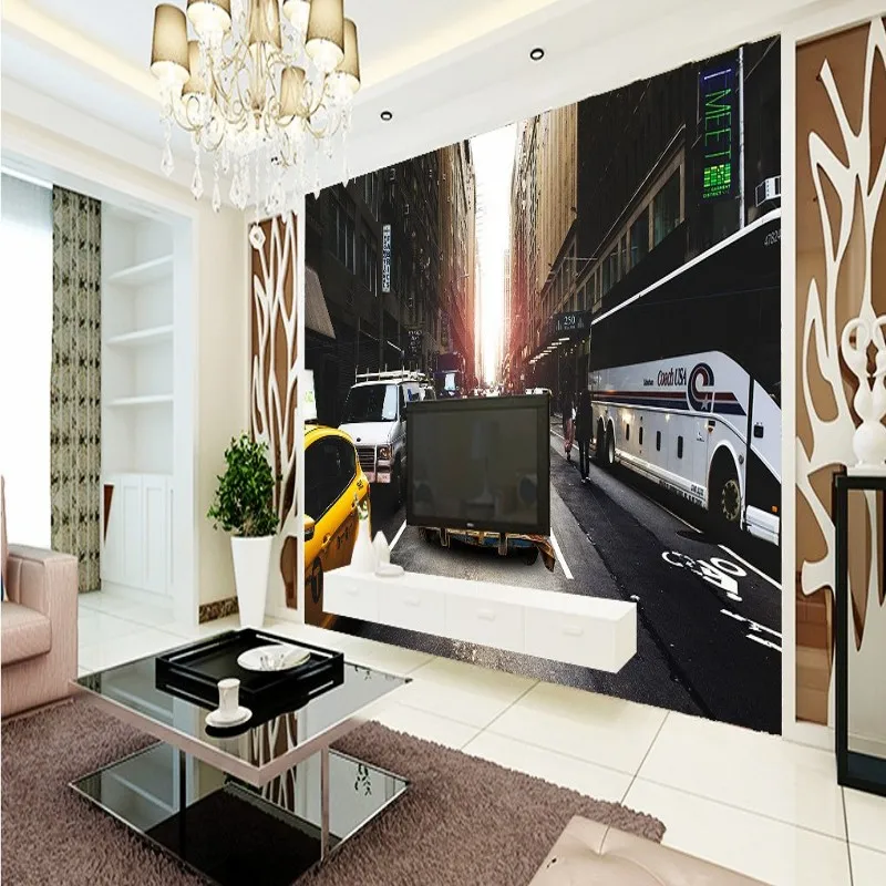 Обои 3d Европейская Архитектура улица дорога настенная живопись Гостиная