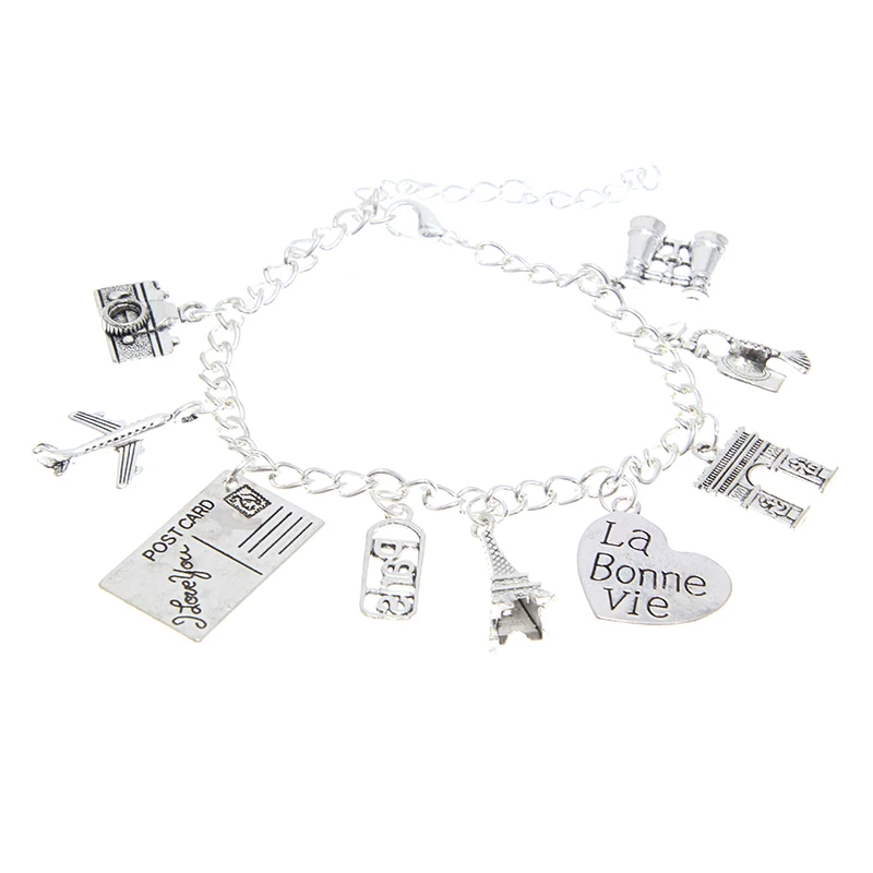 Браслет в стиле Парижа с Эйфелевой башней 12 шт.|bracelet eiffel tower|charm braceletinspirational bracelets |