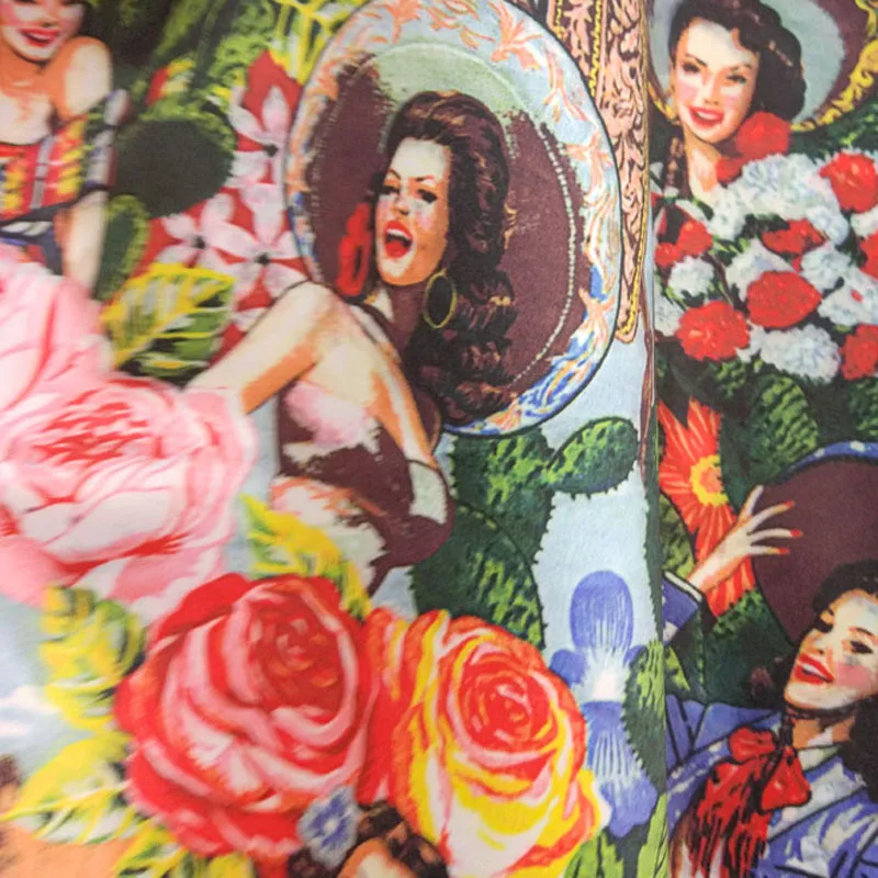 Free Shipping! (3yards/lot) Printing Top Fashion Oil Painting fabric allover complex work Luxuy printted Dress sewing Fabrics | Дом и сад