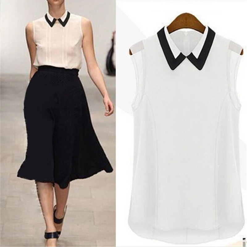 Женские шифоновые блузки с отложным воротником повседневные летние свободные