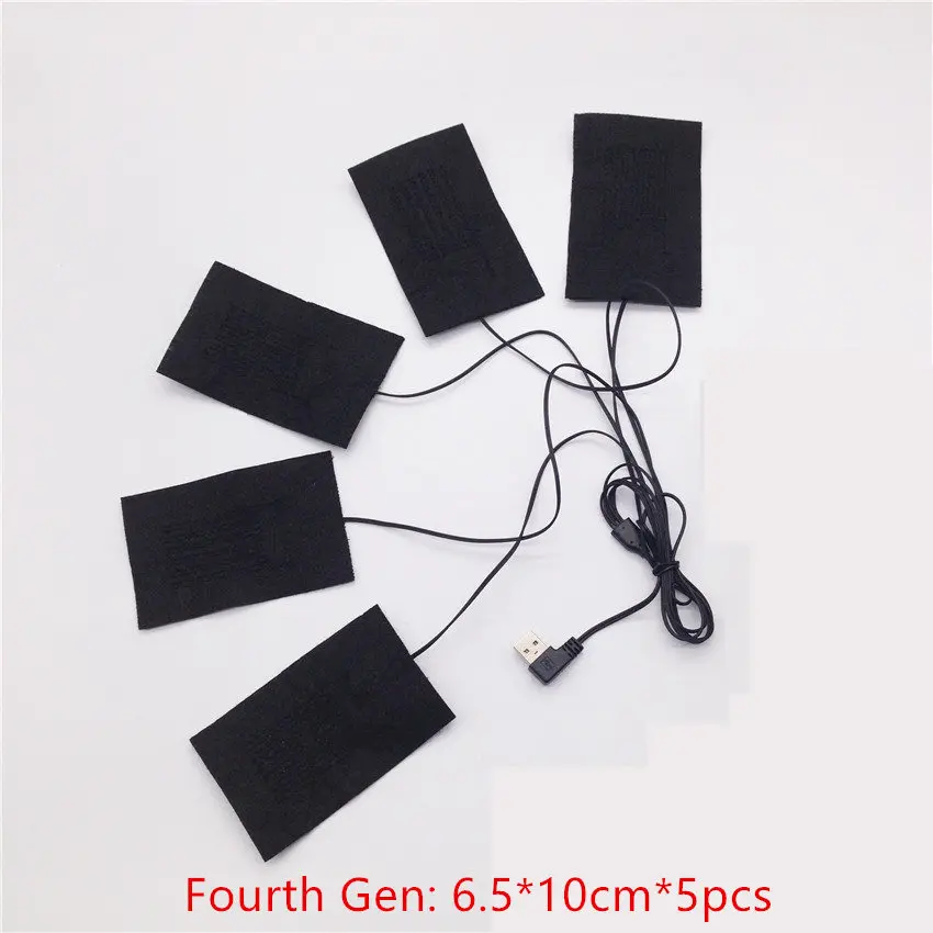 5Pads fourth gen 3 режима температуры Регулируемая электрическая куртка с подогревом USB нагревательная одежда зимняя уличная моющаяся грелка с подогревом - Цвет: 5Pads fourth gen