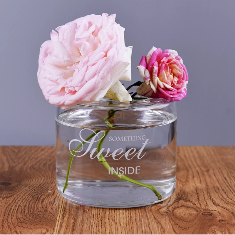 Домашняя прозрачная стеклянная ваза гиацинт цветочный горшок с буквенным