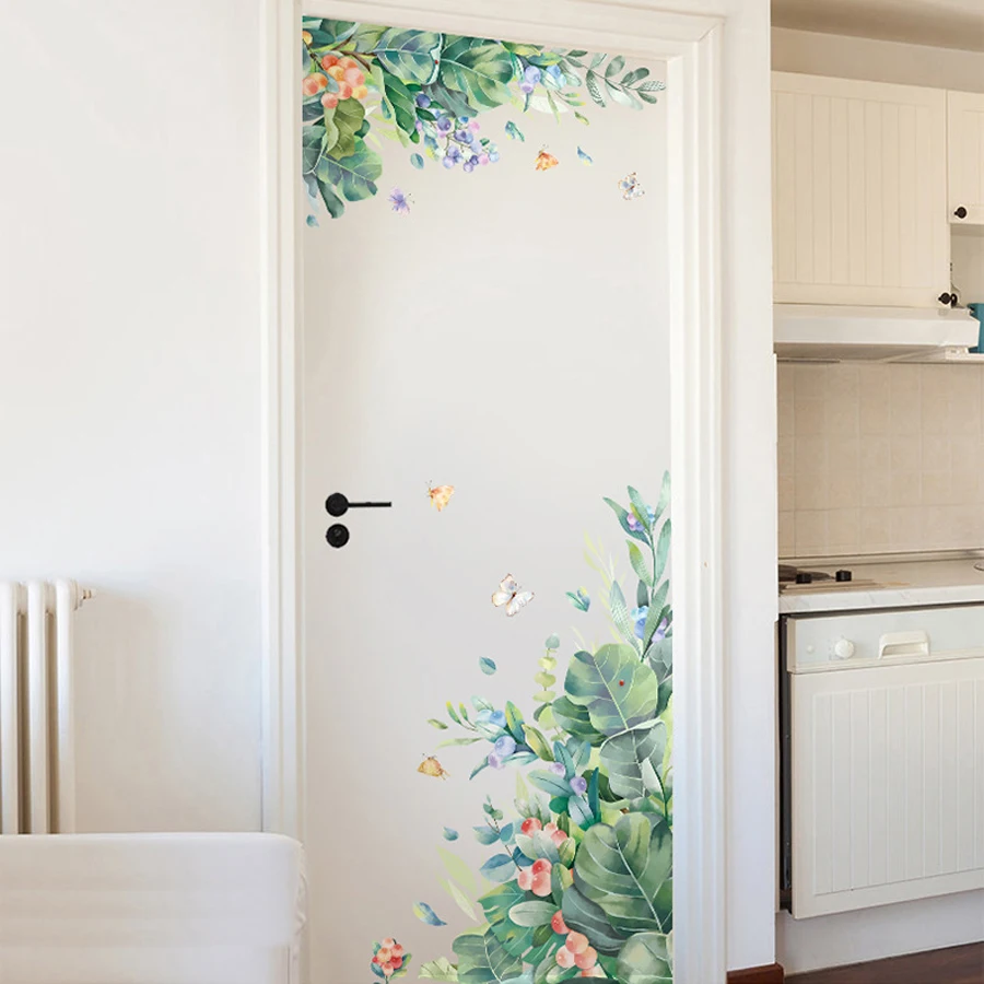 Бабочки лист цветок стикер на стену s домашний Декор Гостиная Современная дверь