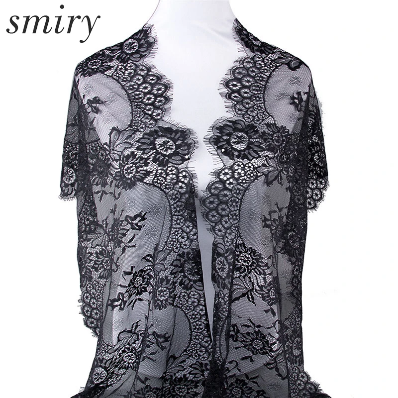 Smiry 3 ярда ресниц белая/черная сетка с кружевной отделкой кружевная лента