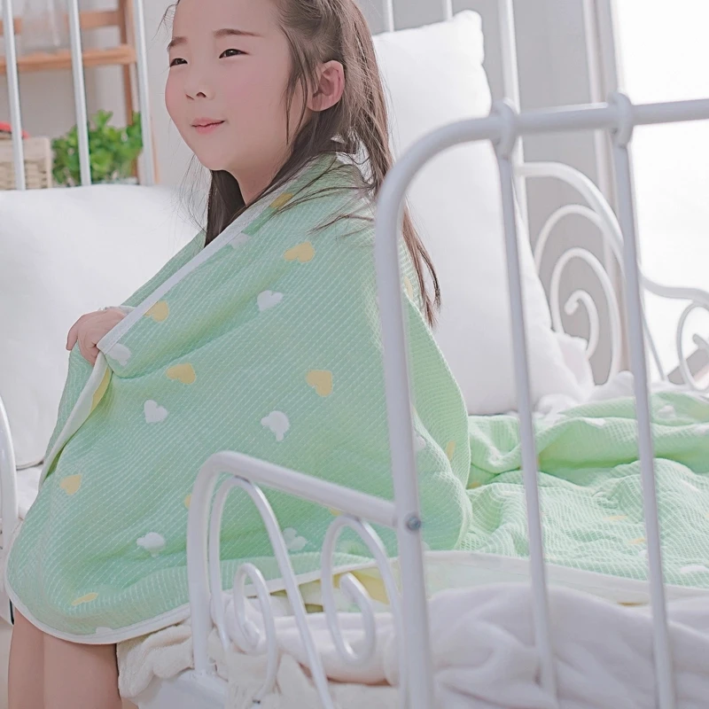 

Cartoon Baby Blanket Cotton Summer Infant Bedding Quilt Six Layer Muslin Swaddle Newborns Wrap Towel 110*110cm Cama Infantil