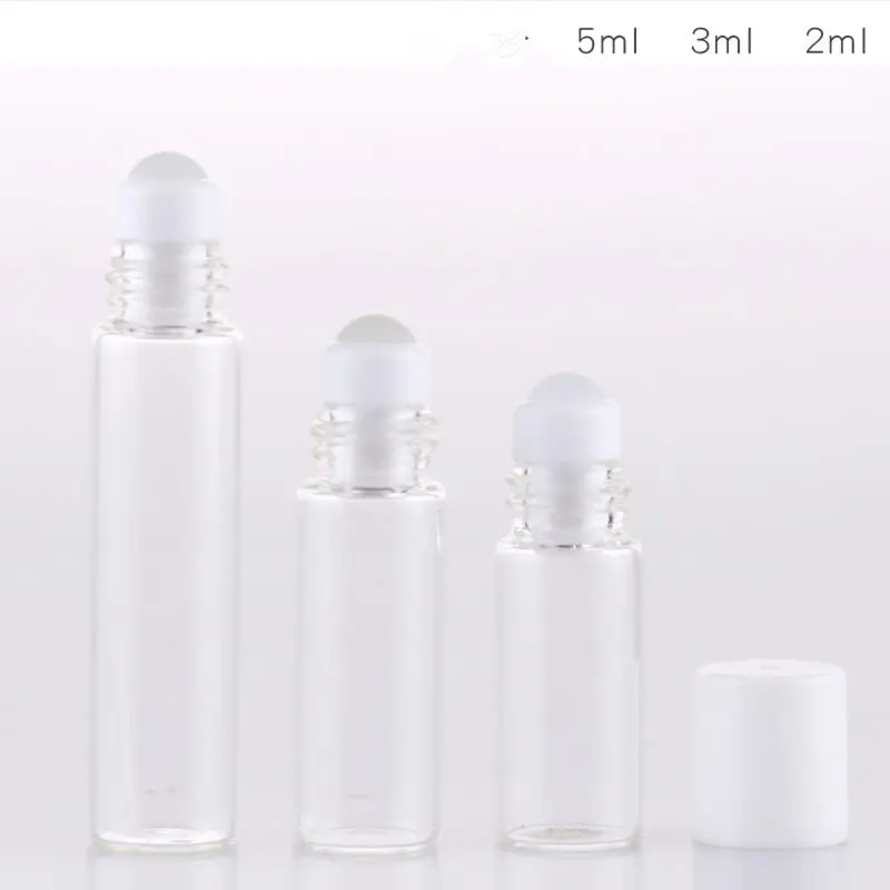 2ml 3ml 5ml roll on roller bottles for essential oils roll-on refillable perfume bottle with white lids F20173497 | Красота и