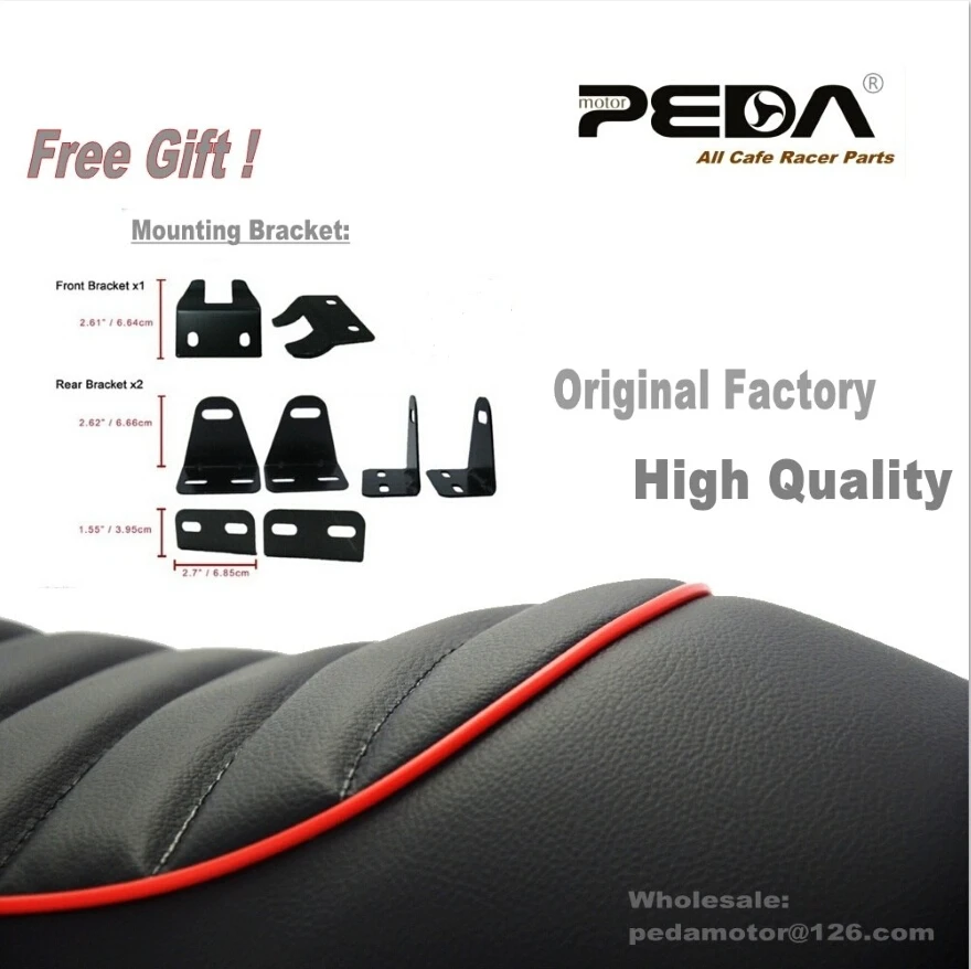 A1 Universal Cafe Racer seat CG Hump Stitching Retro Vintage Motorcycle Saddle Asiento Sitz Siege Selle Silla Sedile Red Thread |