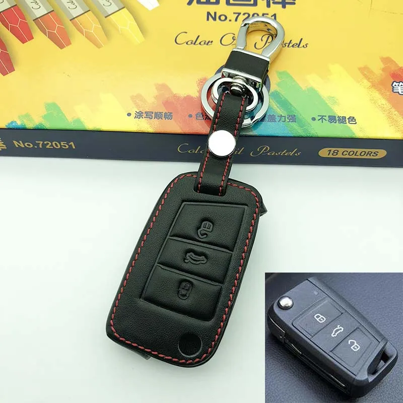 Чехол для автомобильного ключа vw touareg 2011 2014 2016 2017 чехол из натуральной кожи с