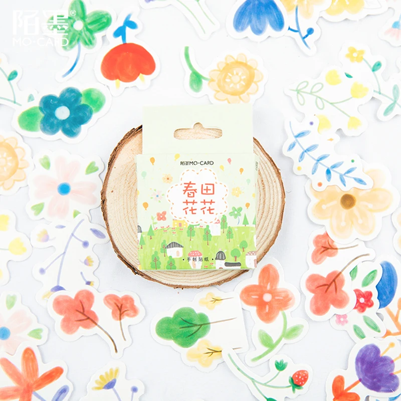 

XINAHER 46 pcs/box Spring flowers Grass paper sticker package DIY diary decoration sticker album scrapbooking
