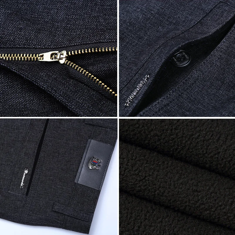 Осенне зимние деловые повседневные мужские костюмные брюки бархатные