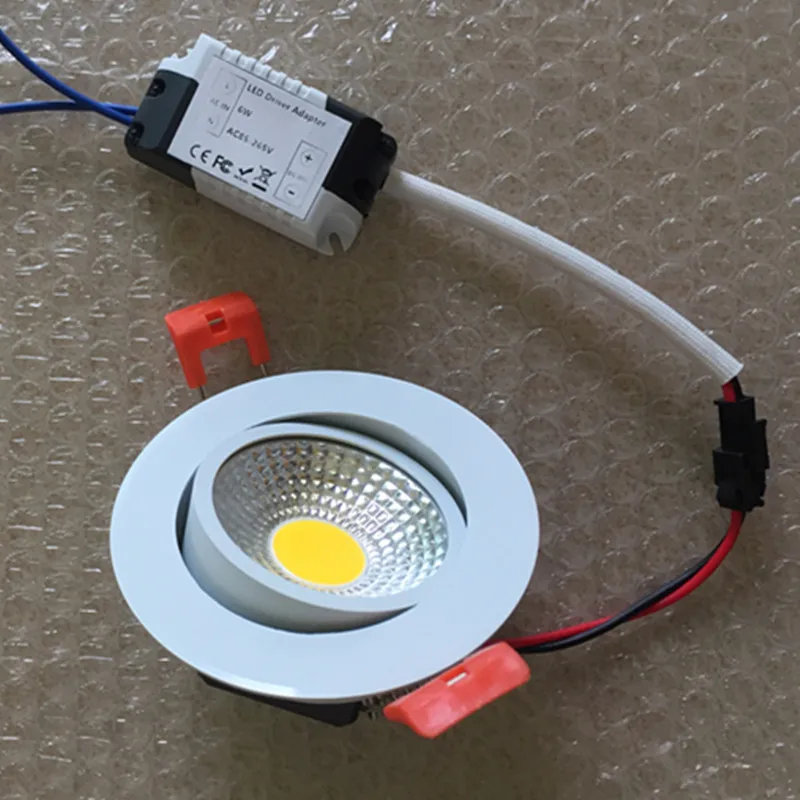 3W 5W 7W 10W 12W Dimmable COB LED Downlight Recessed spot lamp + 110V 220V Driver Quick Splice Lock Wire Terminals | Лампы и освещение