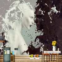 custom 3d non woven mural wallpaper milk chocolate person composite photo background wallpaper home decoration for study room