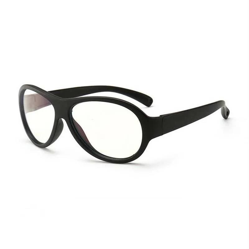 Comfort Baby Anti-blue Light Silicone Plain Computer Glasses Brand Children Soft Frame Goggle Glasses Kids Cat Eyes Eywear - Цвет оправы: black frame