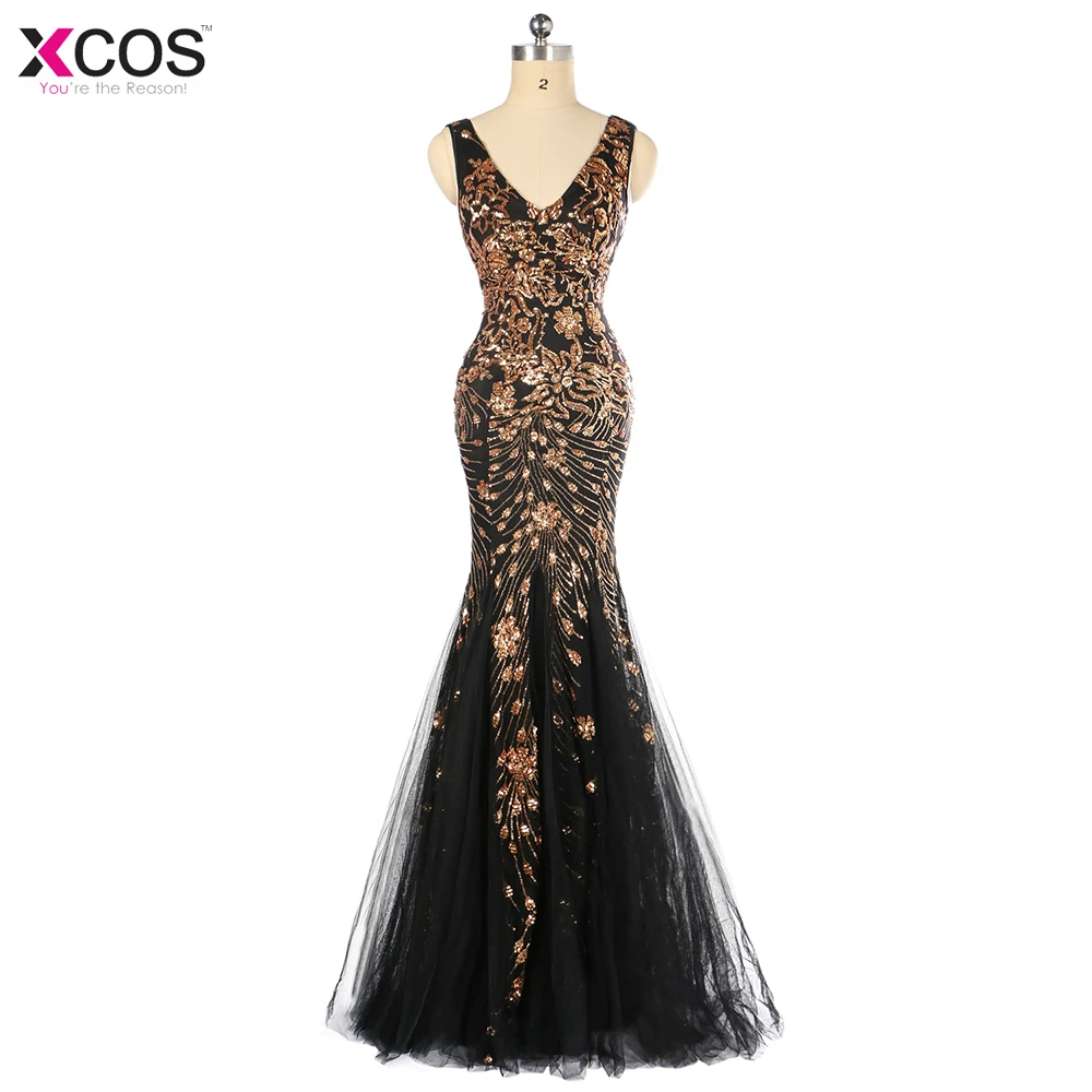 V шеи черная Русалка Вечерние платья с аппликациями черное кружевное коротким