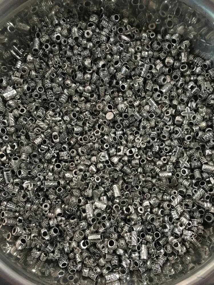 Оптовая продажа 10 шт. смешанных тибетских посеребренных бусин OMH ZL203 | Украшения и