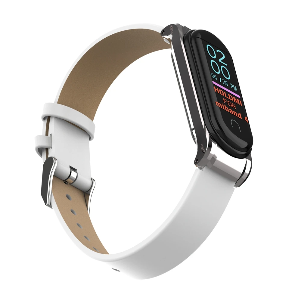 Кожаный ремешок для mi band 4 3, металлический чехол, ремешок на запястье для xiaomi band 4, спортивный дышащий браслет для mi band 4, браслет для xiaomi