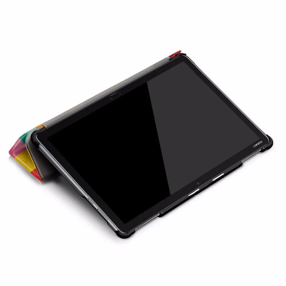 Окрашенный/твердый кожаный смарт-чехол Magneti для Huawei MediaPad M5 Lite 10 1 &quotBAH2-W09 BAH2-L09