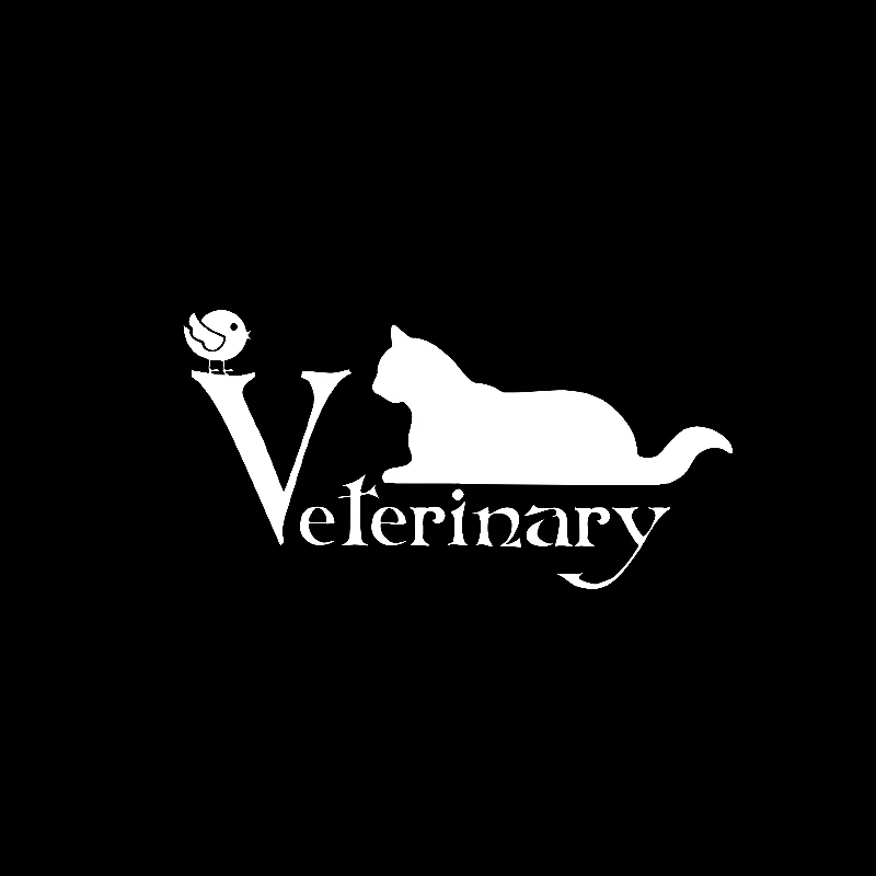 YJZT 14,3 см* 7,4 см ветеринарной животных Наклейка Pet наклейка Кот винил автомобиля Стикеры черный, серебристый цвет C10-02379