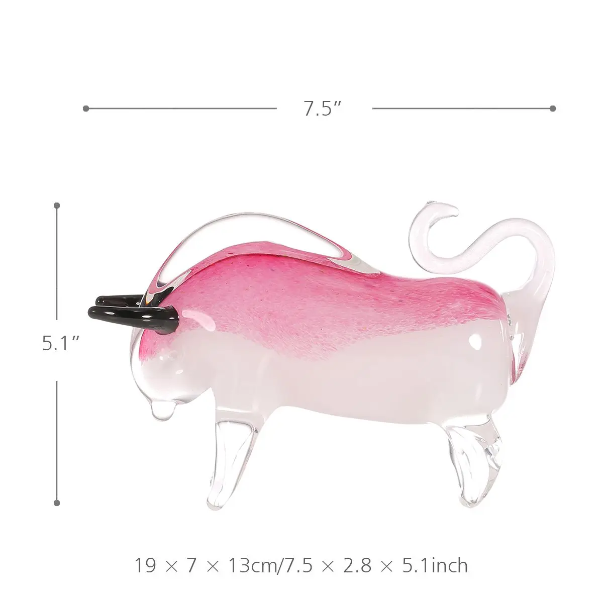 Розовые фигурки крупного рогатого скота Tooarts подарок стеклянное украшение мини