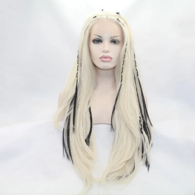 Натуральные Прямые парики Sylvia 613 # Colot светлые синтетические на сетке спереди с