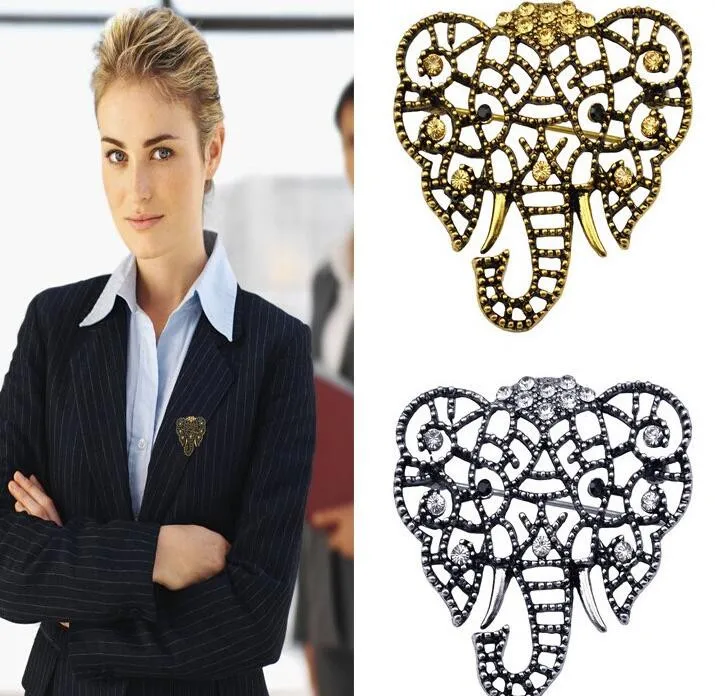 Винтажные Броши унисекс со стразами и кристаллами слона 2017 свадебные ювелирные
