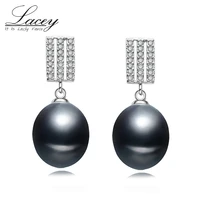 cultured pearl earrings for women 925 sterling silver earrings jewelryfreshwater black pearl earrings gift