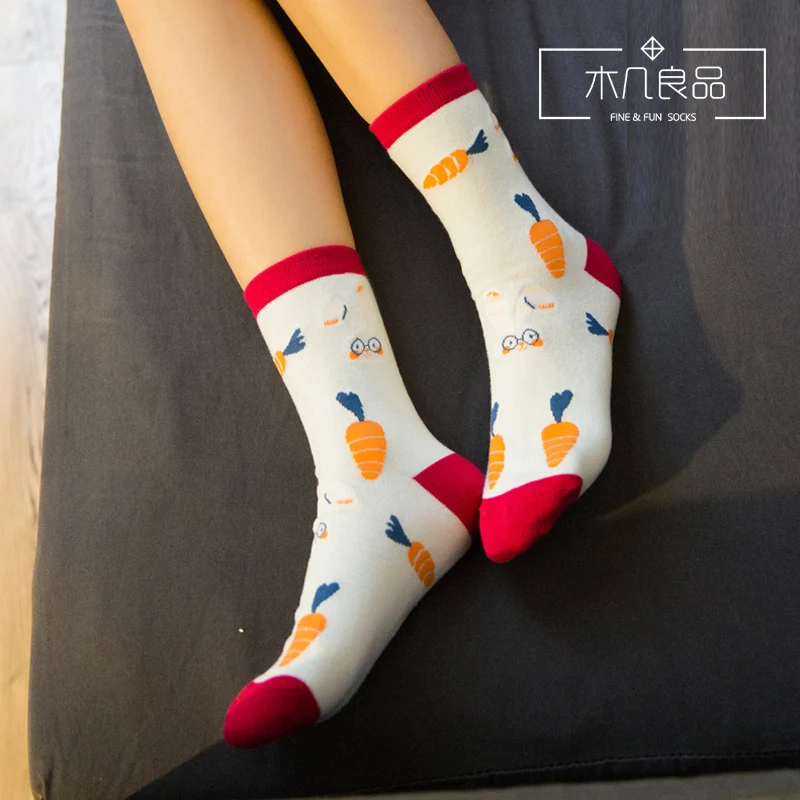Harajuku стиль корейский мода мультфильм животных в трубке женские хлопковые носки