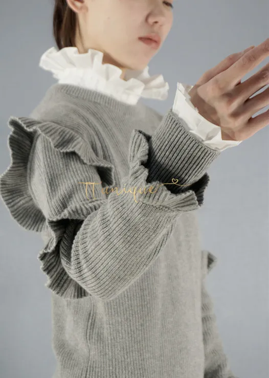 Шифоновый воротник-гребень для женщин большой шифоновый Плиссированный