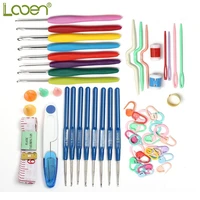looen brand 53pcs crochet hook sets needle tape scissor multifunction threads sewing accessory portable useful travel home tools
