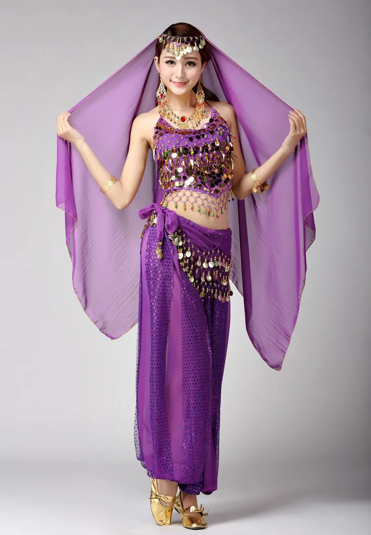 Женские брюки для танца живота Женский комплект платье костюм красного