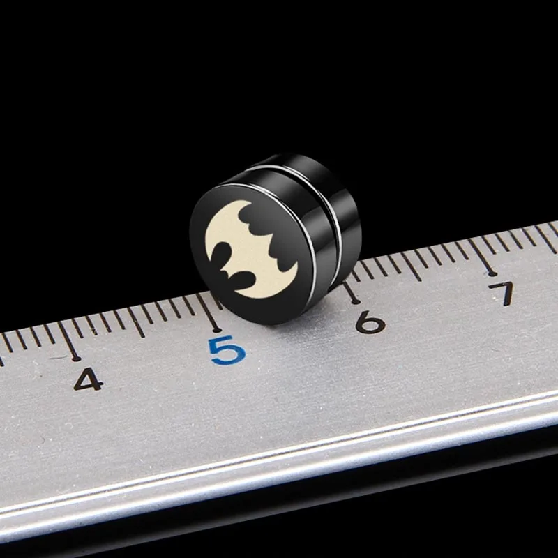 2 шт./лот черный Нержавеющая сталь рок не проколотых магнитные серьги сережки