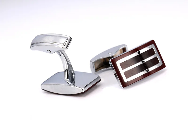 Роскошные темно-красные дизайнерские посеребренные запонки мужской аксессуар