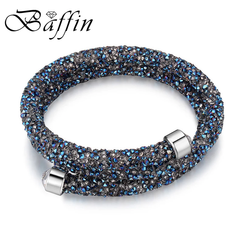 Женский двухслойный браслет с кристаллами Сваровски|charm bracelet|charm bracelets banglesbracelet