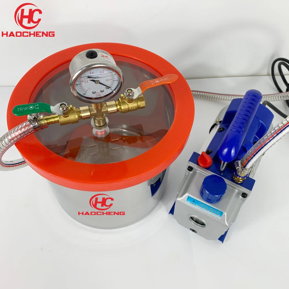 3 галл(12л) вакуумная камера с 2.5CFM(1.4L/s) 220 В вакуумный насос, 22 см* 28 см нержавеющая сталь дегазации камеры