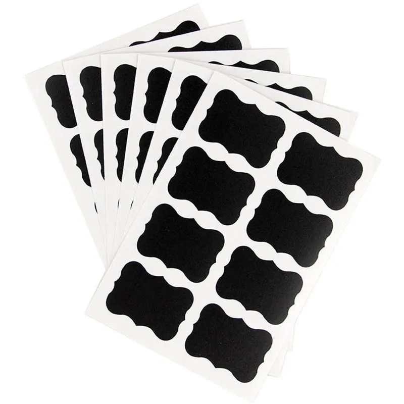 Black 80 шт., 5x3,5 мм, многоразовые наклейки, этикетки для использования на баночках для конфет, варенья, может закусить орех, коробка для хранения, контейнер для записи с мелом@ C - Цвет: Black