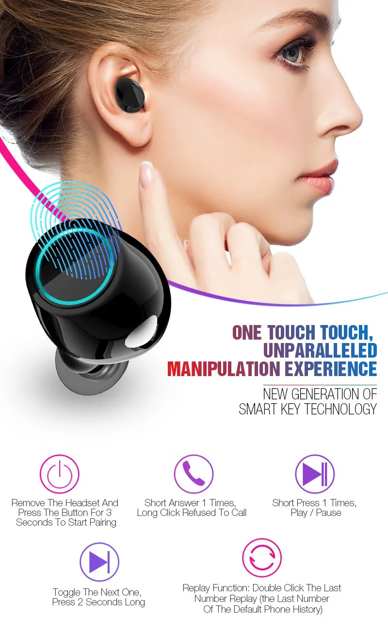 TWS, Bluetooth наушники, бас, водонепроницаемые, вкладыши, air Ear dort, гарнитура, шумоподавление, беспроводные наушники, наушники для телефона xiaomi