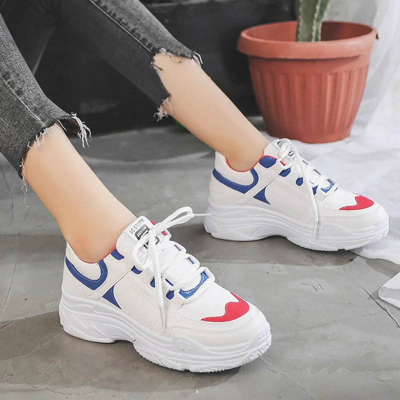 Женская Повседневная обувь 2019 г. сетчатая женская на плоской платформе со