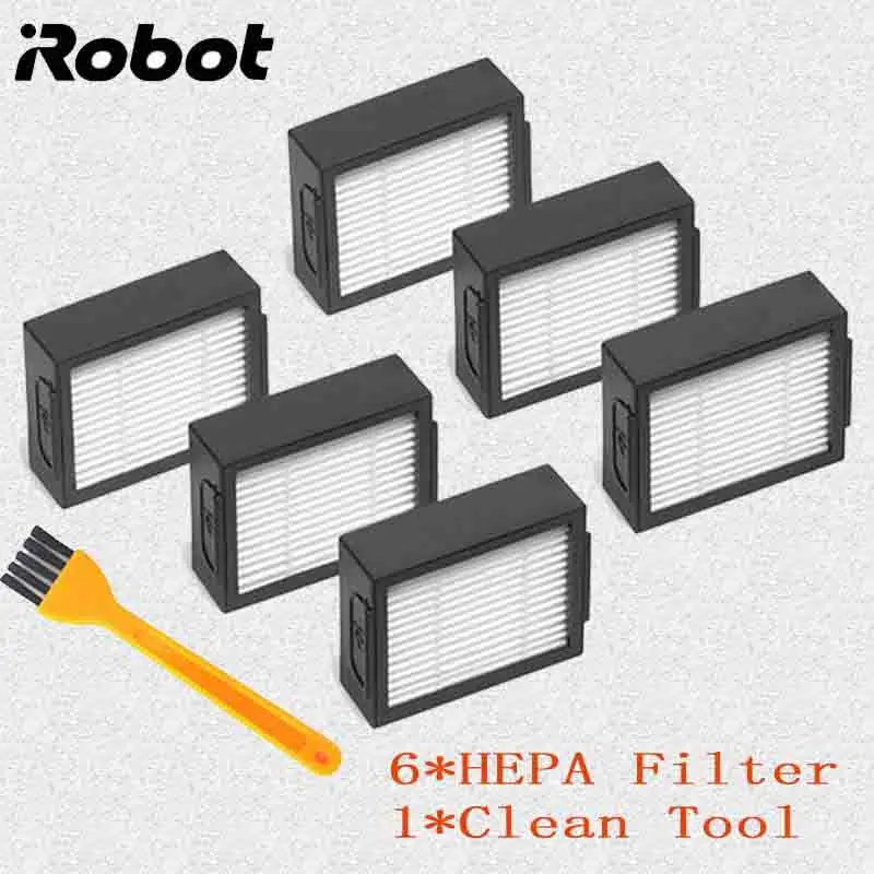 7pcs 4* Hepa фильтр+ 8* боковая щетка+ 4* рулон щетки для iRobot Roomba i7 E5 E6 I серии робот пылесос запасные части - Цвет: 7pcs