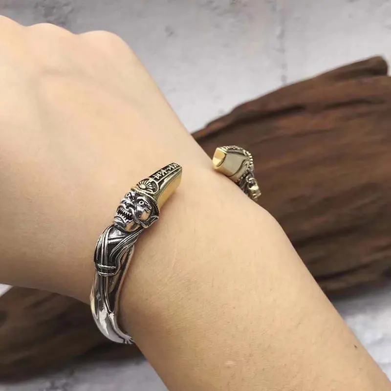 SOQMO Skills and old silversmith s925 серебряные мужские браслеты тайский серебряный крест восстановление древних способов девственницы браслет