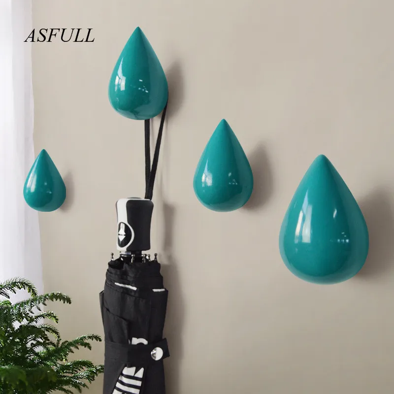Настенные крючки капли воды украшения древесной смолы зерна дверь в спальню