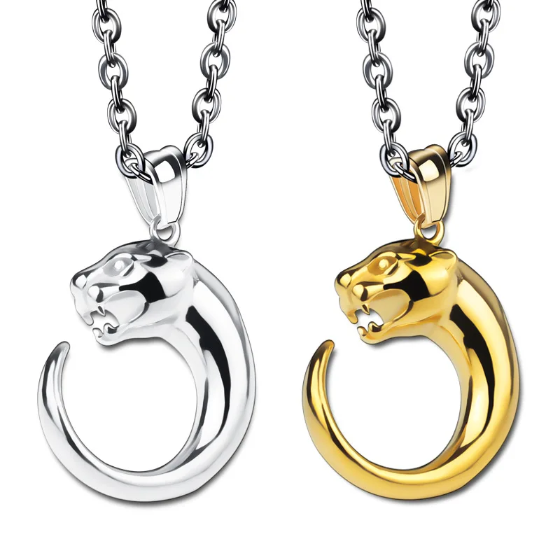 Панк-рок подвеска в форме головы леопарда ожерелье для мужчин и женщин винтажное