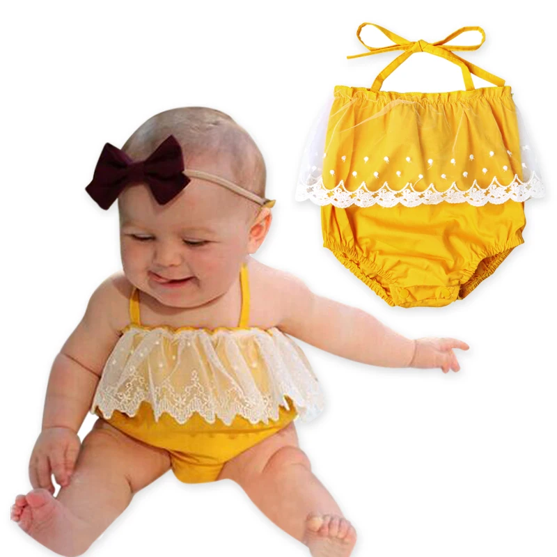 Высокое качество 2018 принцесса девочка белый кружевной тюль боди комбинезон