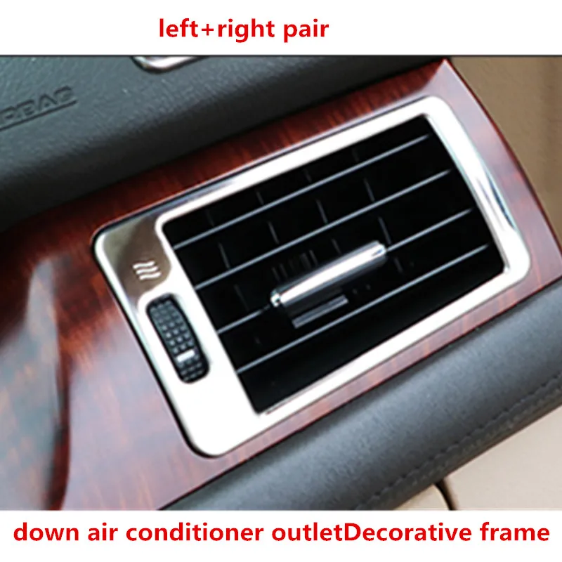 down Decorative fram Автомобильный Стайлинг из нержавеющей стали, отверстия для кондиционирования воздуха, рамка, крышка, отделка, аксессуары для интерьера, розетка для toyota CROWN 10-14 - Название цвета: down Decorative fram