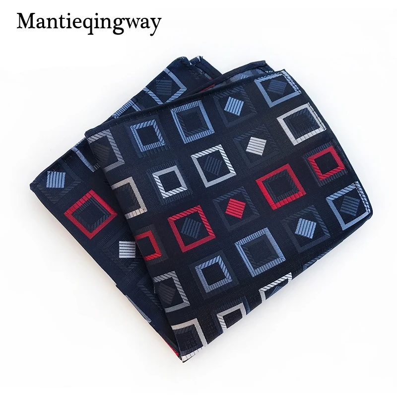 Mantieqingway полиэфир платок Карманный квадратный для мужчин полосатый плед