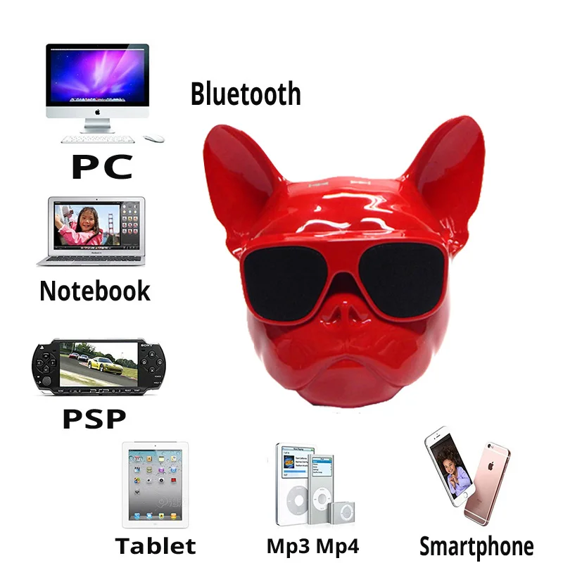 Hot Sale Wireless Speaker New Bulldog Bluetooth Portable Cartoon Stereo Subwoofer Handsfree Speakers | Электроника