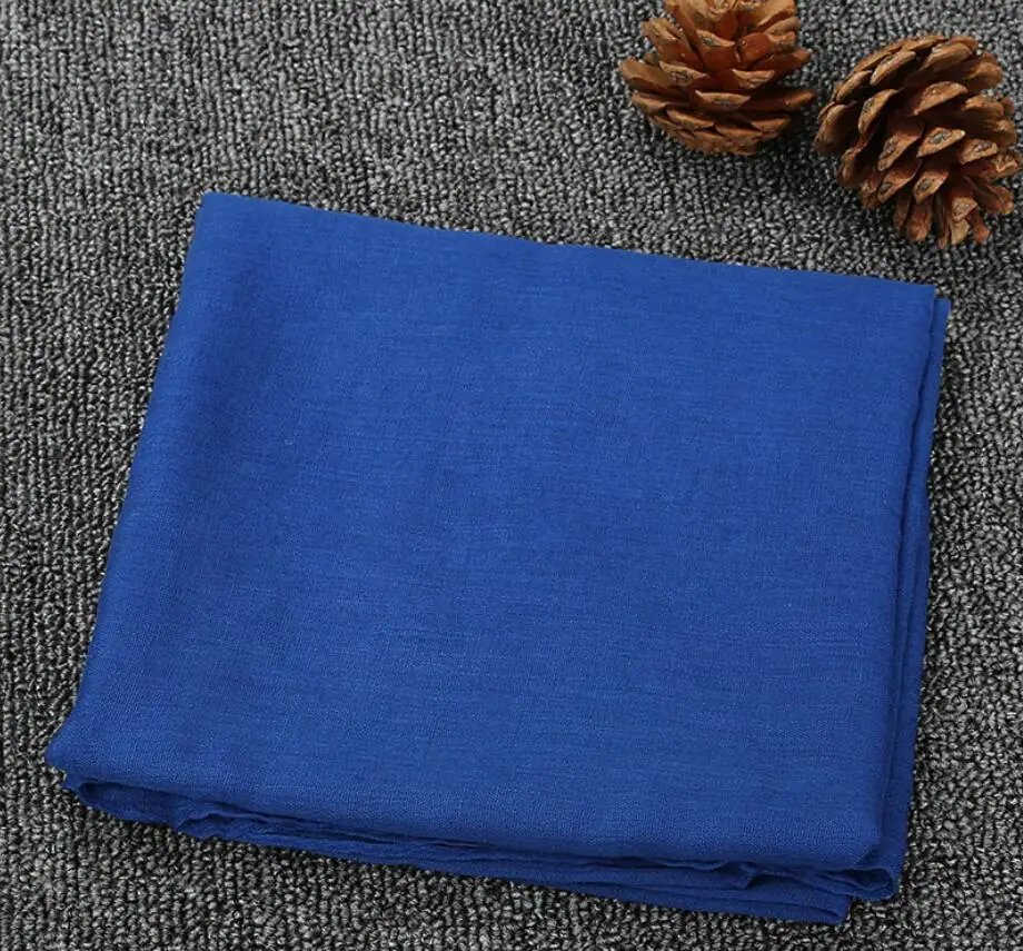 Royal Blue Новые простые Макси модные шарфы весенние теплые однотонные мусульманские хиджаб женский/женский шарф, шаль головной убор - Цвет: Royal Blue