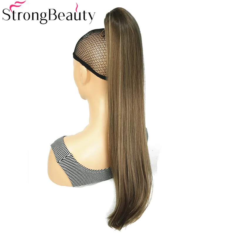 12TT26 StrongBeauty Синтетические длинные прямые конский хвост клип в/на наращивание волос шиньоны - Цвет: 12TT26