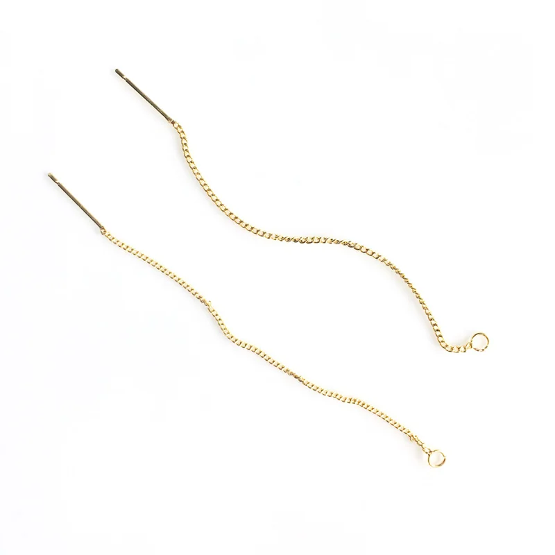 Оптовая продажа 4 шт./лот позолоченные серьги с платиновым покрытием нить